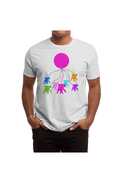 Fizello Tricou alb unisex cu model elefant și balon roz