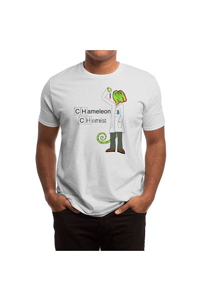 Fizello Tricou alb unisex Chameleon Chemist