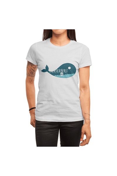 Fizello Λευκό μπλουζάκι Unisex Whale Nature