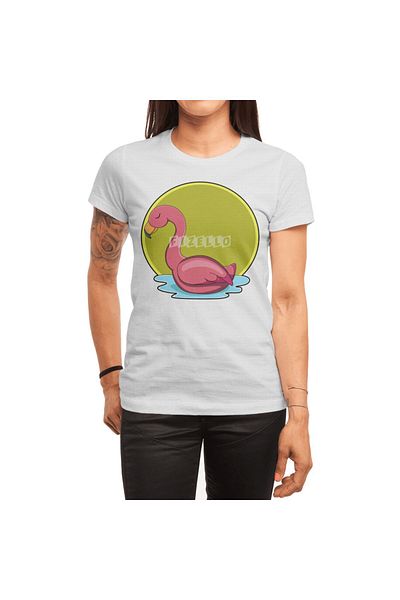 Fizello Tricou alb unisex pentru Flamingo Blanks - Sun In Water