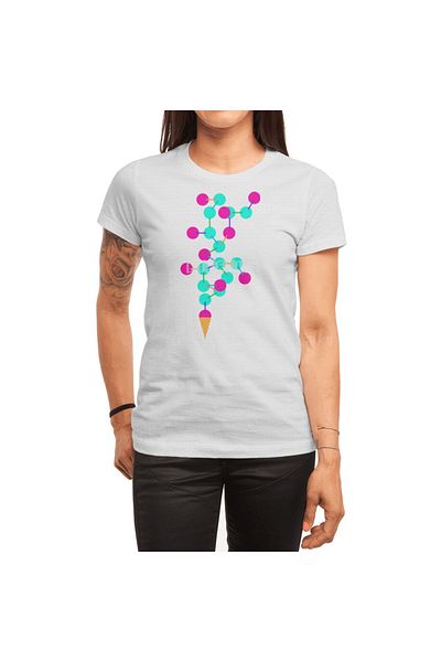 Fizello Ανδρικό και γυναικείο λευκό μπλουζάκι Unisex - A Scoop Of Sucrose