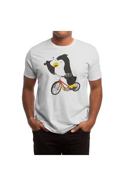 Fizello Tricou pentru ciclism cu pinguin alb pentru bărbați și femei - Detaliat pentru pârghie de acordare a pianului
