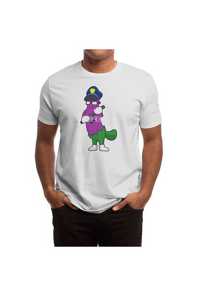 Fizello Tricou pentru bărbați și femei - Eggplant As Police Officer with Baton Tricou alb unisex