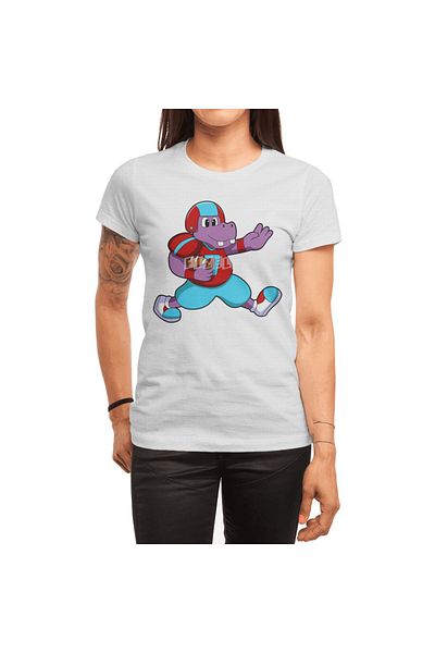 Fizello Hippo Horse Sports - Men'S, Women's and Unisex White T-Shirt, Football and Helmet Design