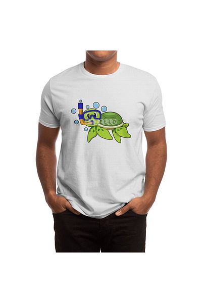 Fizello Turtle - Diving and Snorkeling Shoes, Unisex White T-Shirt