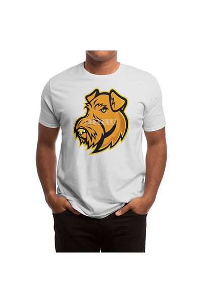 Fizello Tricou alb pentru bărbați și femei - Tricou unisex Airedale Terrier Dog Mascot Artwork