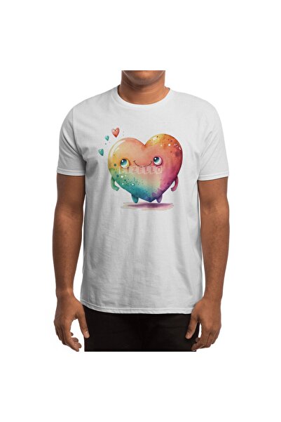 Fizello Ανδρικό και γυναικείο Unisex Λευκό T-Shirt - Σχέδιο Olive