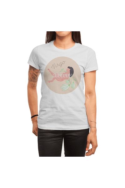 Fizello Μπλουζάκι Virgo Floral Astrology - Ανδρικό, Γυναικείο, Unisex Λευκό