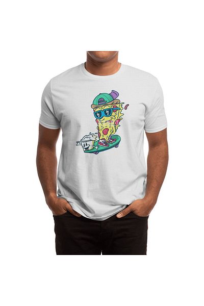 Fizello Tricou alb unisex pentru bărbați și femei cu design Pizza and Ranch
