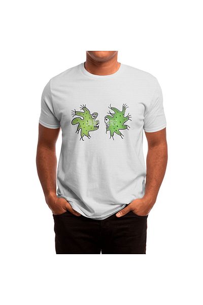 Fizello Tricou pentru bărbați și femei - Bacteria Couple Sketchy Drawing Design, tricou alb unisex