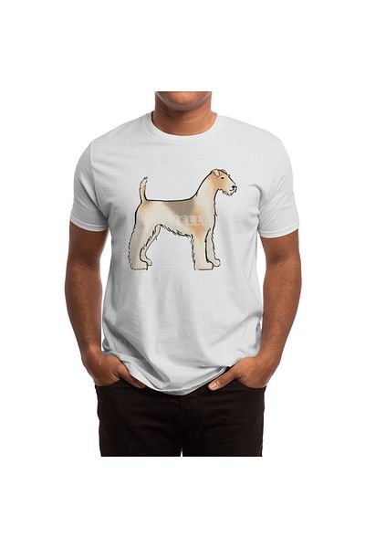 Fizello Λευκό μπλουζάκι Fox Terrier Small Dog Ink Sketch Unisex