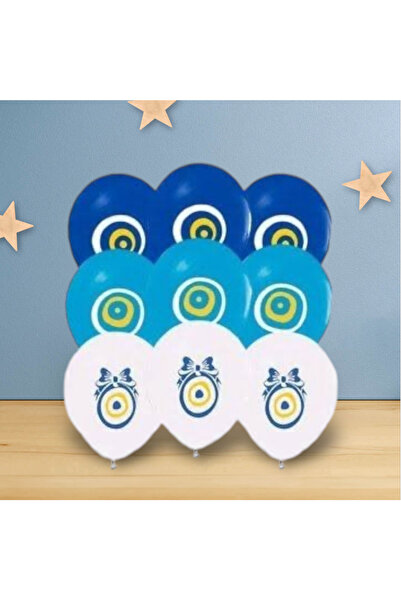 PARTİSERÜVENİ Pack of 10 Evil Eye Beads - Mixed Color Pk