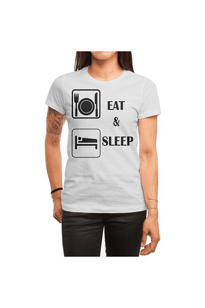 Fizello Eat And Sleep Unisex Λευκό T-Shirt