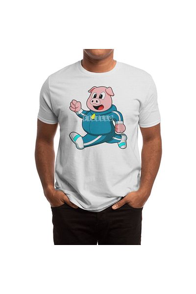 Fizello Pig At Fitness - Tricou de jogging pentru bărbați și femei, tricou alb unisex