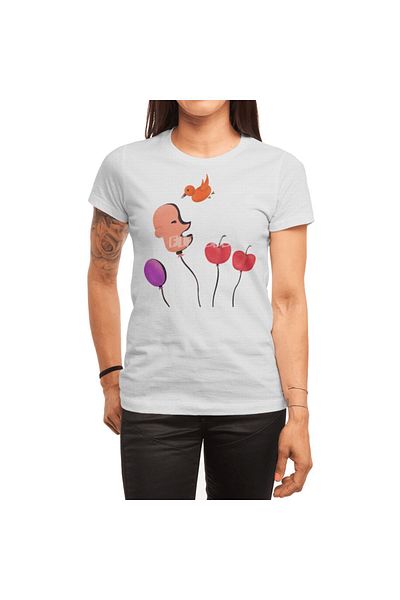 Fizello Ανδρικό και γυναικείο μπλουζάκι Unisex White Balloon Head