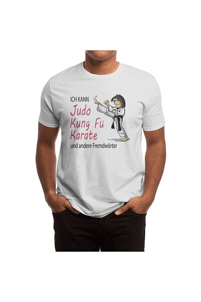 Fizello Μπλουζάκι Unisex Λευκό Τζούντο Κουνγκ Φου Cart Martial Arts - Ανδρικά και Γυναικεία