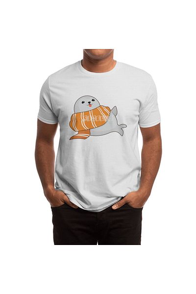 Fizello Ανδρικό και γυναικείο λευκό μπλουζάκι - Seal With Scarf Unisex T-shirt