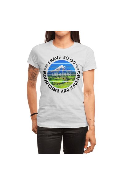 Fizello Tricou alb unisex - Mountains Are Calling, I Have To Go Walking Outdoor In Nature