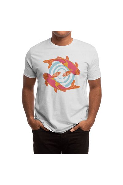 Fizello Tricou alb unisex Koi Fish - Bărbați și Femei