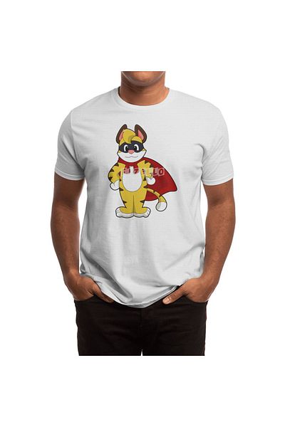 Fizello Tricou alb pentru bărbați și femei - Tiger As Hero, mască și hanorac
