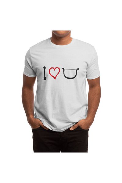 Fizello Ziua Îndrăgostiților Te iubesc Bow Arrow Heart Cupidon Tricou alb unisex