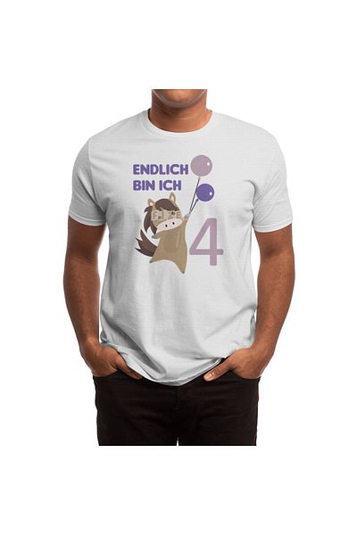 Fizello Produs pentru 4 ani de naștere Horse - Tricou alb în 4 ani, pentru bărbați și femei, unisex