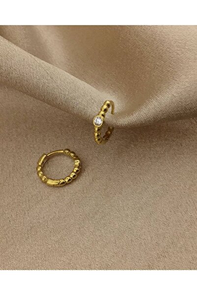 MYS kuyumculuk Tkp6121395 925 Ayar Gümüş 1,5 Cm Tek Taşlı Tohum Çocuk Halka Küpe