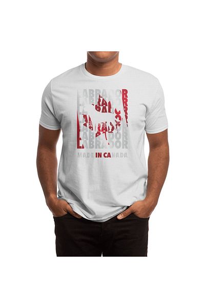 Fizello Λευκό μπλουζάκι Canadian Style Labrador για άνδρες και γυναίκες - Unisex