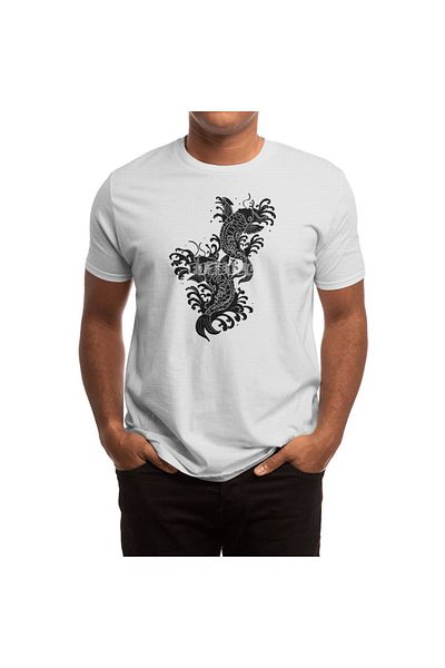 Fizello Tricou alb unisex Koi Fish - Bărbați și Femei