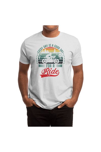 Fizello Λευκό μπλουζάκι Unisex για άνδρες και γυναίκες - "Every Day Is A Good Day For A Ride"