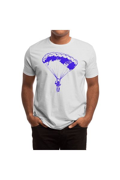 Fizello Tricou alb unisex Skydive pentru bărbați și femei - Freefly, Parachute, Flying Tricou