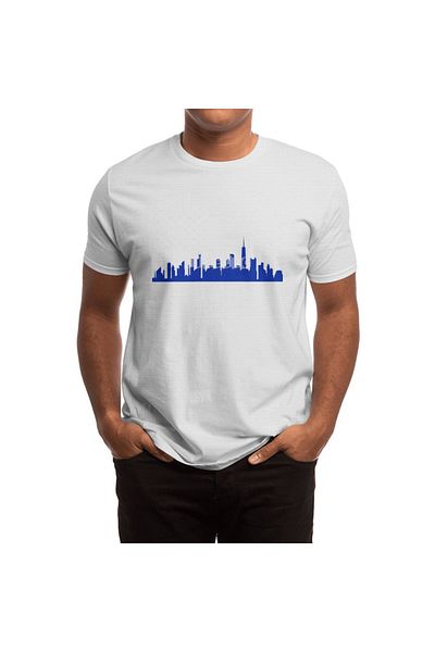 Fizello Chicago Skyline - Tricou pentru bărbați și femei, tricou alb unisex, design cu drapel american distressed
