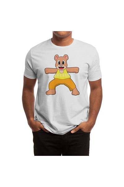 Fizello Μπλουζάκι Yoga Bear για άνδρες και γυναίκες - Unisex Λευκό