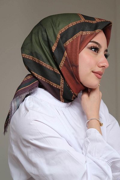 AFVENTE Marble Pattern Bronze Cotton Scarf