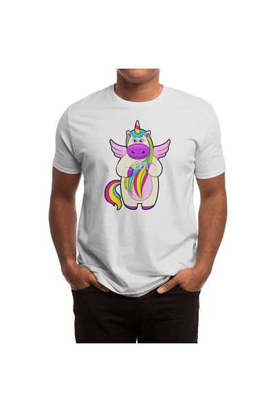 Fizello Unicorn Colorful Heads - Ανδρικό και Γυναικείο Λευκό T-Shirt