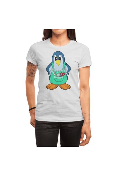Fizello Μπλουζάκι Hairdresser με σχέδιο Penguin - Ανδρικό, Γυναικείο, Unisex Λευκό