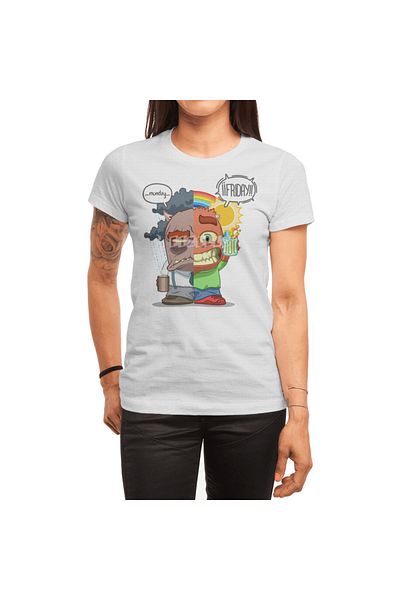 Fizello Λευκό μπλουζάκι Unisex Dr. Monday και Mr. Friday