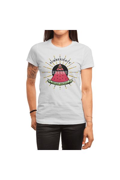 Fizello Λευκό μπλουζάκι Summerinaty Secret Society Unisex - Ανδρικό και γυναικείο μπλουζάκι
