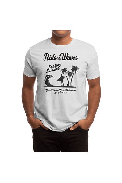 Fizello Λευκό μπλουζάκι Unisex - Μπλουζάκι Ride The Waves Surf