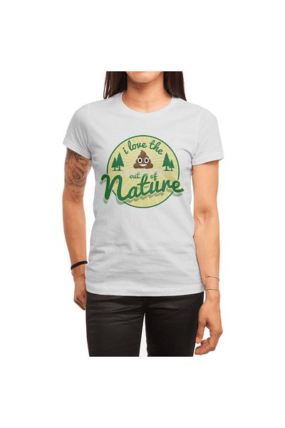 Fizello Λευκό μπλουζάκι Unisex İ Love Nature 2 - Ανδρικό και γυναικείο μπλουζάκι