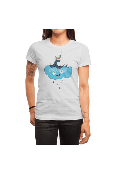 Fizello Tricou alb de pescuit unisex pentru bărbați și femei