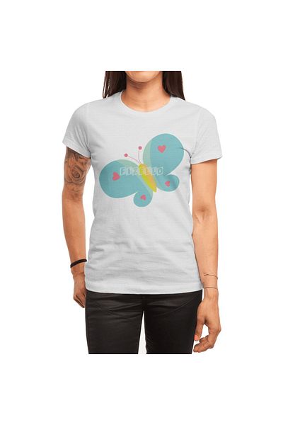 Fizello Ανδρικό και γυναικείο Unisex Λευκό T-Shirt - Lovely Butterfly Pattern