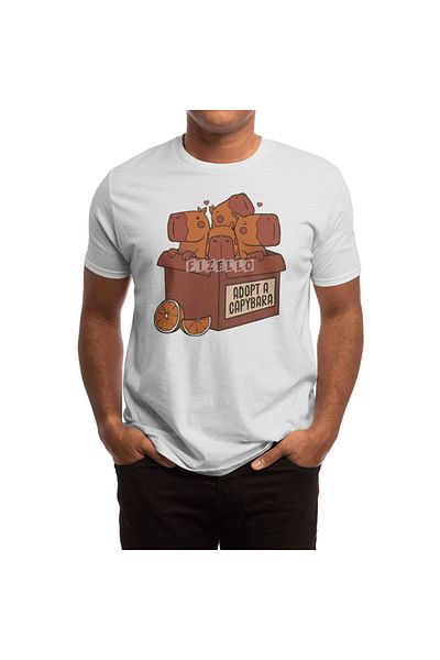 Fizello Μπλουζάκι Capybara Kawaii για άνδρες και γυναίκες - Unisex Λευκό T-shirt