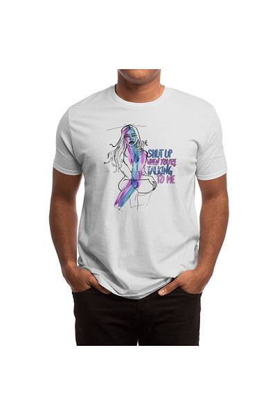 Fizello Λευκό μπλουζάκι Unisex για άνδρες και γυναίκες - Shut Up When You're Talking To Me