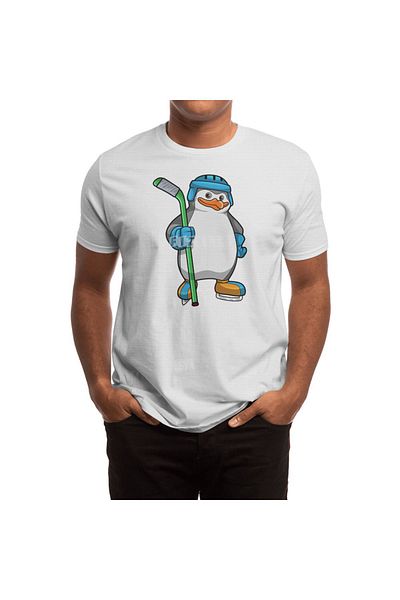 Fizello Penguin Ice Hockey - Tricou alb pentru bărbați și femei, tricou unisex