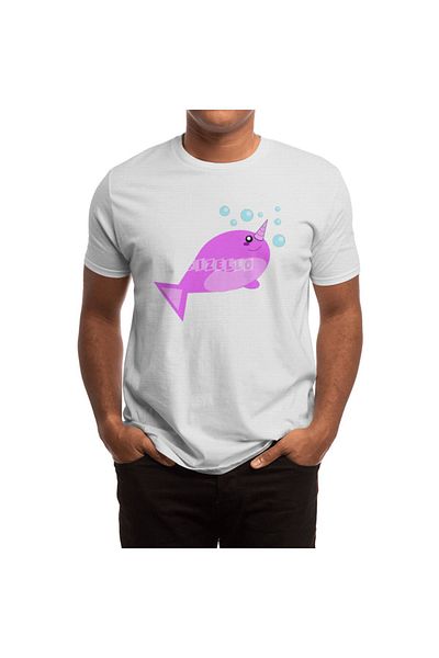 Fizello Ανδρικό και γυναικείο μπλουζάκι Unisex Λευκό Narwhal Bubbly
