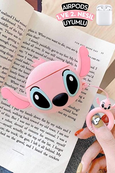 EWEC 1. ve 2. Nesil Uyumlu Pembe Stitch Figürlü Sevimli Kopçalı Koruyucu Kula...