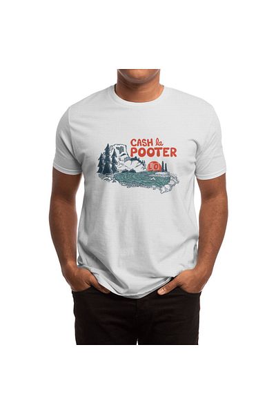 Fizello Λευκό μπλουζάκι Unisex - Cash La Pooter, μπλουζάκι για άνδρες και γυναίκες