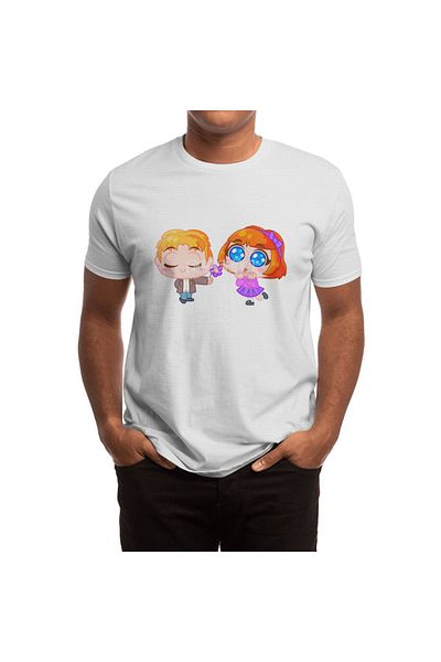 Fizello Ανδρικό και γυναικείο Unisex Λευκό T-Shirt - Ζευγάρι Μοντέλο