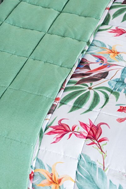 POMELO HOME Tek Kişilik Çiçek Desenli Çift Taraflı Yatak Örtüsü, Yastık Kılıfı Seti, Takımı